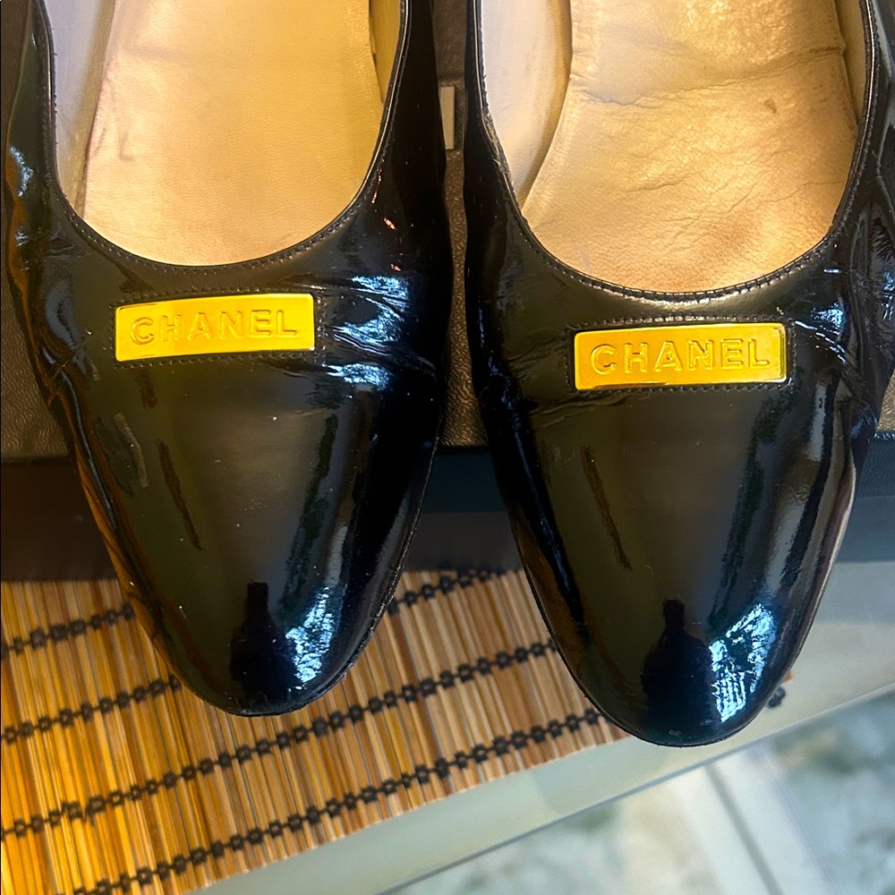 Chanel Women's Black Patent Leather Flats